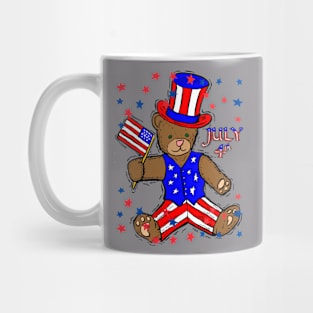 Teddy loves July 4th Mug